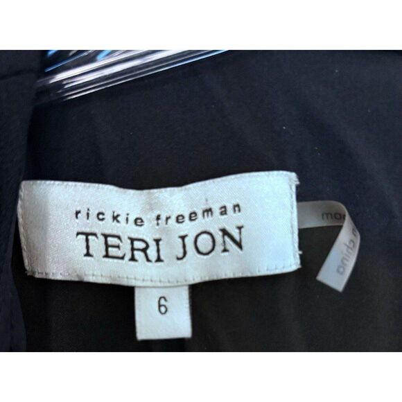 Rickie Freeman Teri Jon Black Beaded Fit And Flare Dress Size 6 - Picture 2 of 7